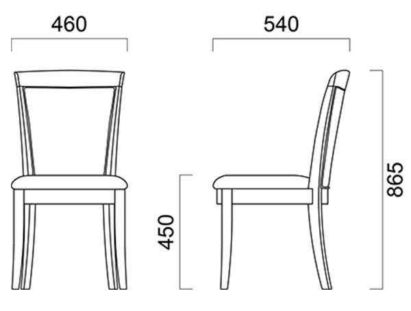 木製椅子　図面