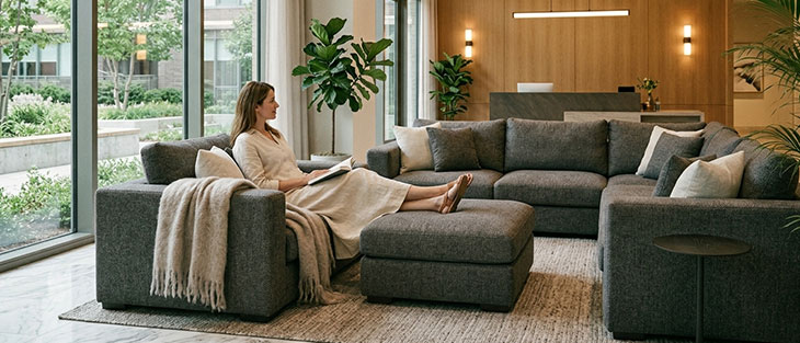 【高級感】重厚なラウンジソファで格調高く