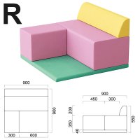 R(ソファR+マット) 張地：レザー・B-15(No.46,31,24)