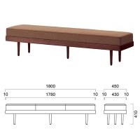 SE 背無三人掛 DB、張地：布地・B-77(ベージュ)