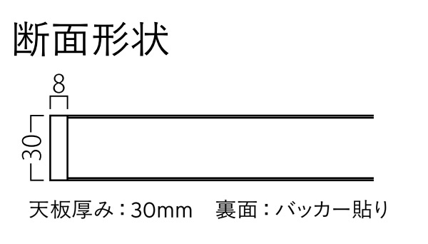 ST-001 メラミン化粧板 木縁巻き(8mm)