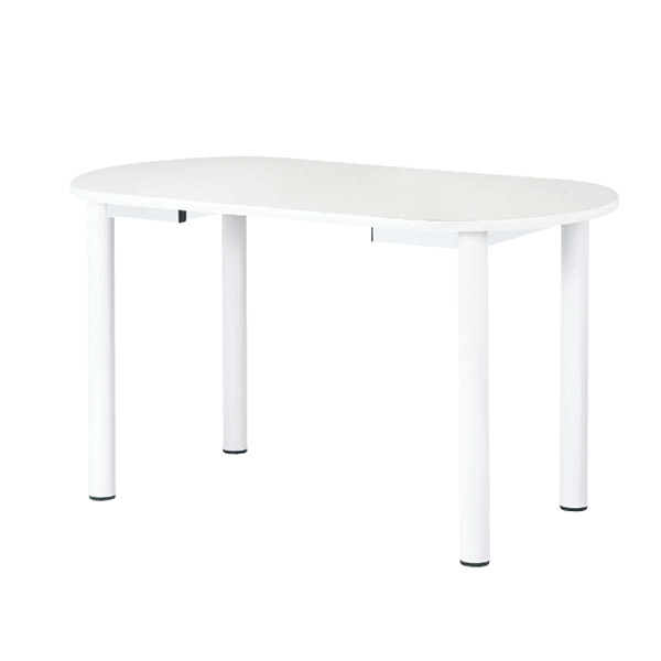 W1600×D900×H900(楕円型) 天板：ホワイト/脚部：ホワイト