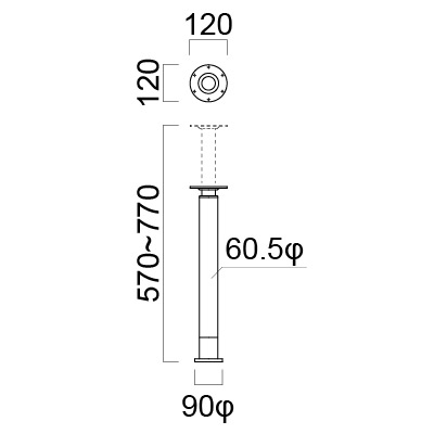 テーブル脚　図面