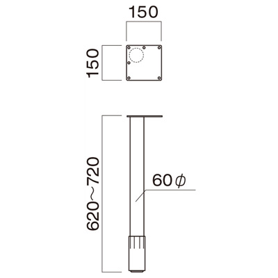 テーブル脚　図面