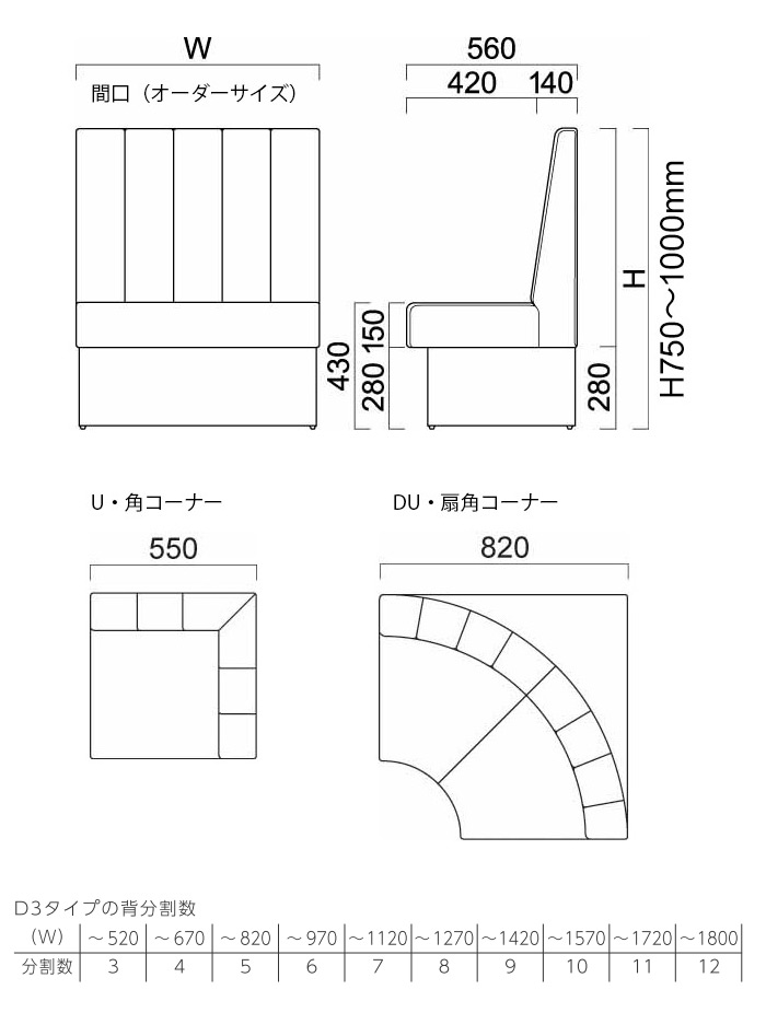 バンD3 背座+台輪固定式(収納機能無)