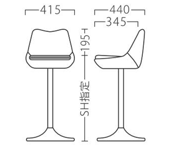 C-3343 スタンドイス(脚GT851-Aセット)
