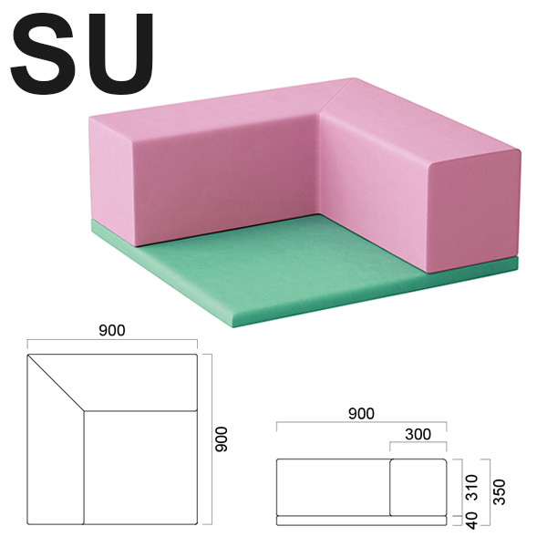 SU(角コーナーブロック+マット) 張地：レザー・B-15(No.46,24)