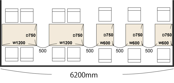 レストラン テーブルの寸法 サイズ 店舗家具ピースワーク