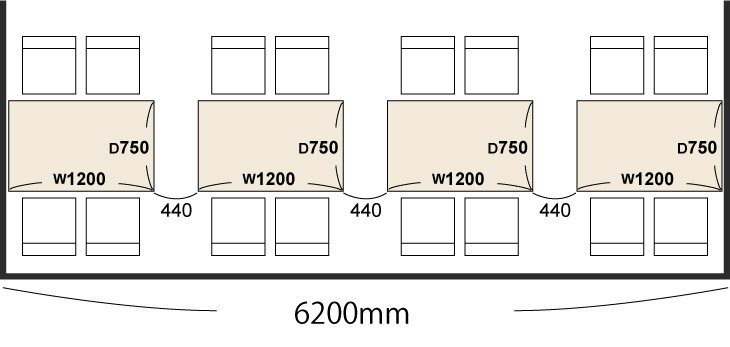 レストラン テーブルの寸法 サイズ 店舗家具ピースワーク