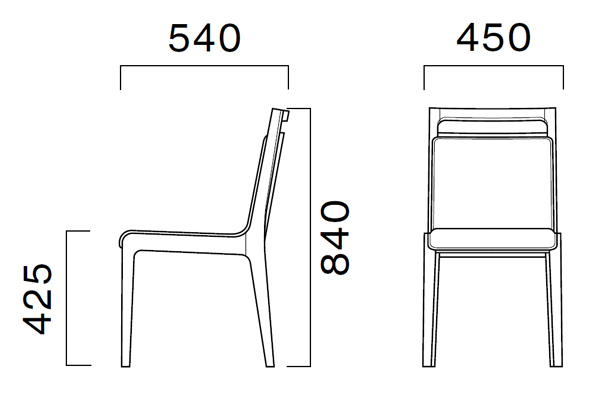 木製椅子　図面